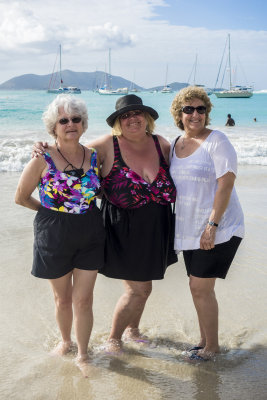 Joyce, Julie, Cindy - Myett's Beach, Tortola