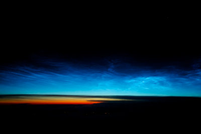 Noctilucent Clouds this morning just as we were leaving Russian Airspace.