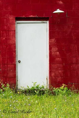 White Door on Red 