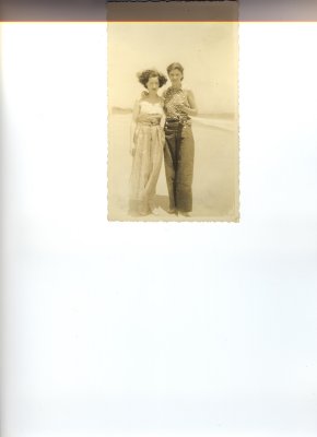 Mom on right with friend at beach in Boston mid 1930s