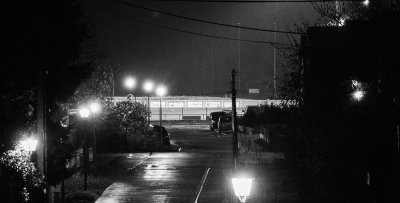 Wet night at the footie ground