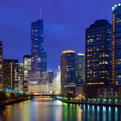 Chicago River and Skyline 20x20.jpg