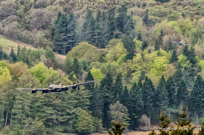BBMF Lancaster and Spitfire over Derwent Reservoir