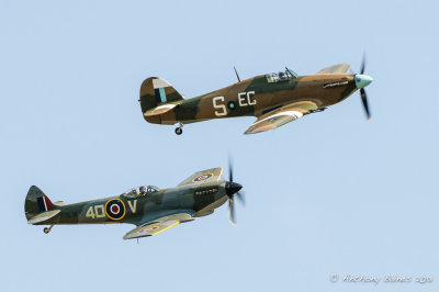 Spitfire TE311 and Hurricane PZ865
