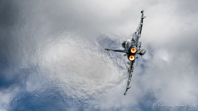 RAF Display Typhoon dissappears behind its efflux