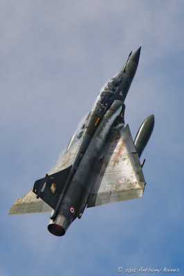 Mirage 2000N - Ramex Delta Tactical Display. Aircraft is pulling up sharply on takeoff.