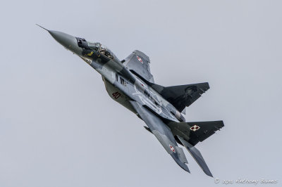 Polish AIrforce MiG-29 no.40 on a fast pass