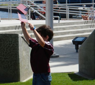 Kid with flags