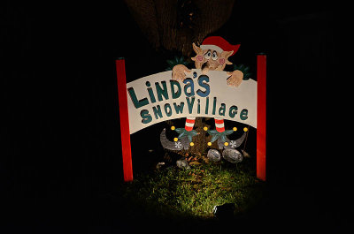 Linda's Snow Village Sign