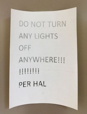 Don't turn off the lights!