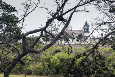 The Methodist Church Framed By Trees