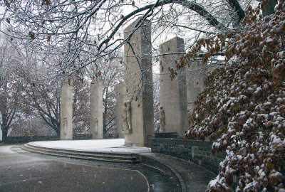 A Thanksgiving Snow View Of The War Memorial