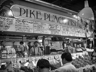 World Famous Pikes Place Fish Market In Seattle, Washington