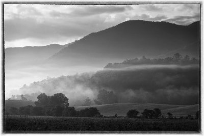Early Morning Haze In Cades Cove, Smoky Mountain National Park, Tennessee 