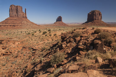 Tse' Bil' Ndzisgali- Valley Of The Rocks -Both Of The Mittens And Merrick Butte