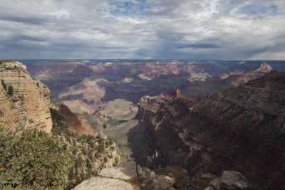 Scattered Light And Clouds Over The Grand Canyon- South Rim