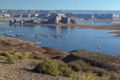 Looking Down On Lake Powell And Wahweap Marina