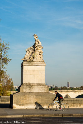 Seine Statue with Bicyclist
