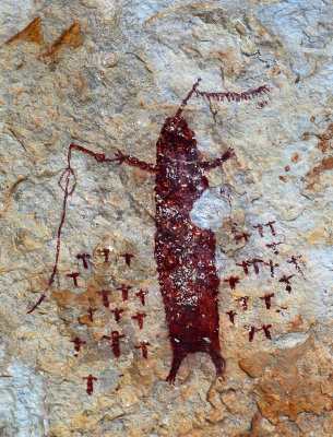 Group shot. Halo Shelter Lower Pecos rock art pictograph