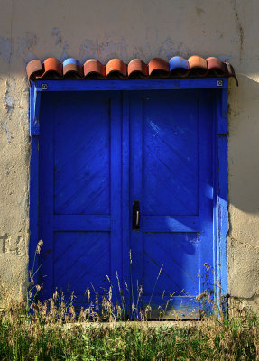 Blue door in Cimarron New Mexico. 