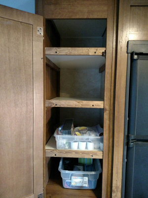 Changed coat closet to pantry adding shelf  Gulf Stream Kingsport 20qbc 