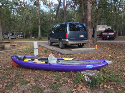 My kayak and hotel room for the trip.