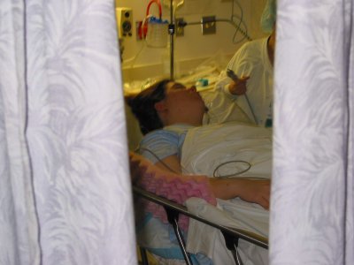 Courtney just out of Surgery