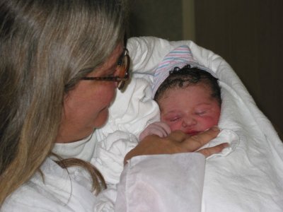 Grandma getting in some cuddle time!