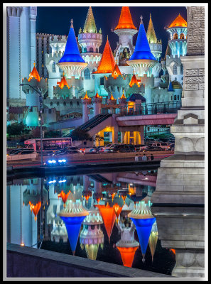 Excalibur at night, Las Vegas