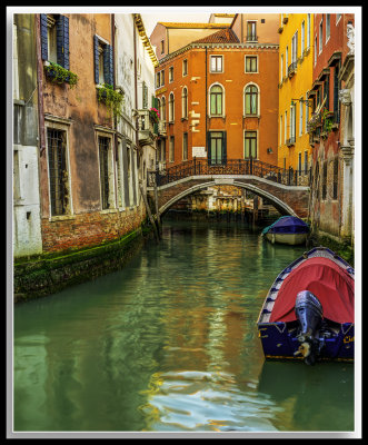 A typical water canal in Venice
