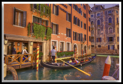 A gondola ride in the canal of Venice