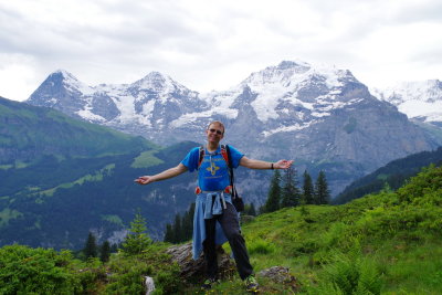 Tom near the Dactylorhiza majalis site. Murren (Jungfrau region of the Swiss Alps) July 7th, 2016