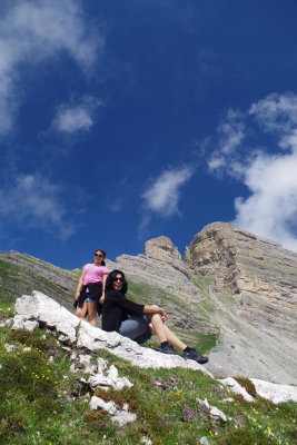 Far from New York! Jackie and Christina relaxing in the Dolomites. July 10th, 2016.