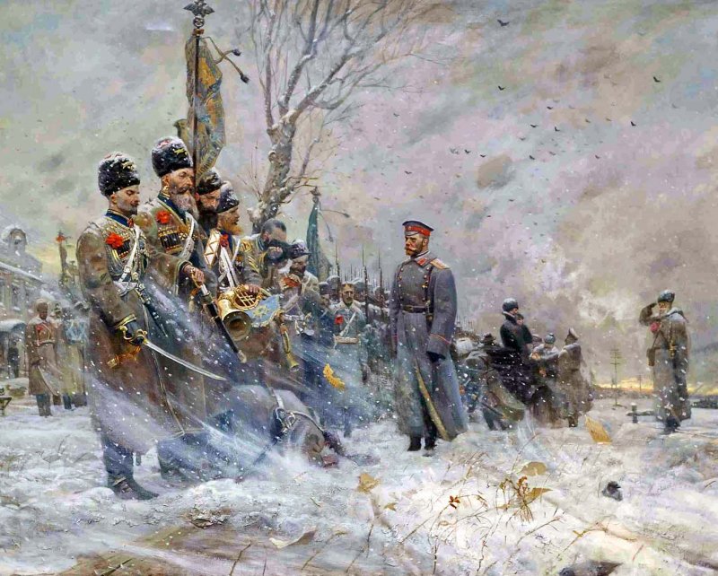 1917 - Nicholas II, having abdicated, bids farewell to his troops