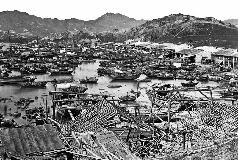 1874 - Aftermath of a typhoon in Hong Kong