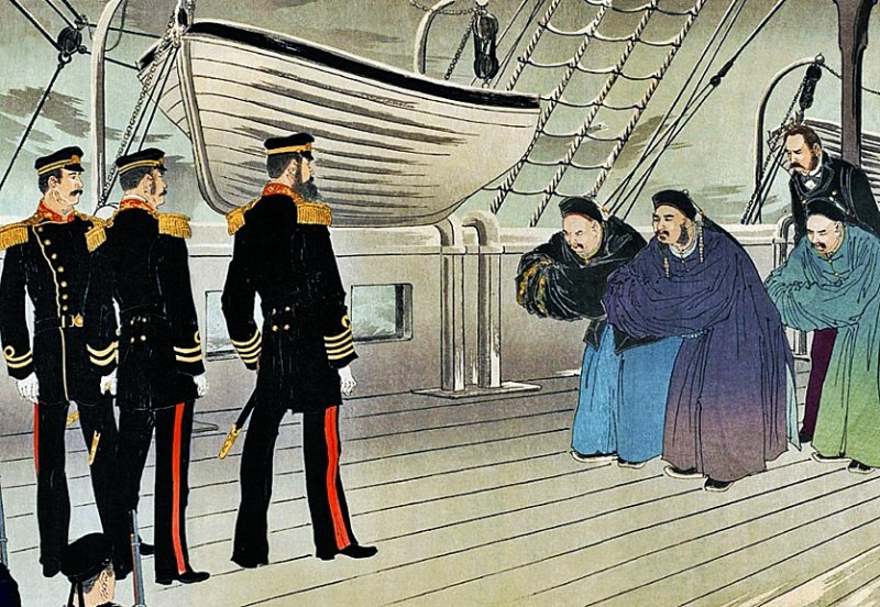 November 1895 - Chinese surrendering to Admiral Ito