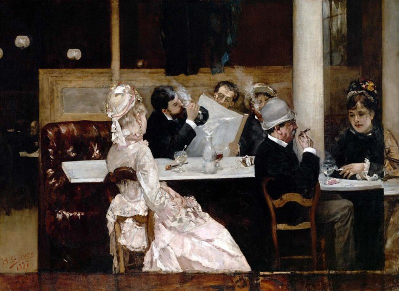 1877 - Caf scene