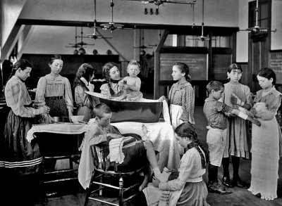 1900 - Girls in nursing class, Lower East Side