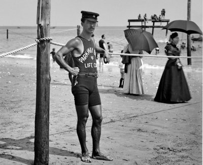 1901 - Lifeguard on Parkway (now Brighton)  Beach