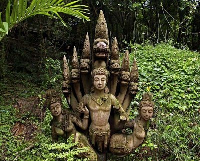 Figures with 7-headed naga (sacred serpent)