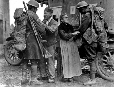 November 1918 - After 4 years of German occupation, greeting Americans