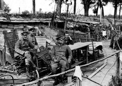 German officers in a trench