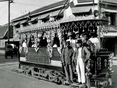 c. 1900 - Electric tram, Bangkok