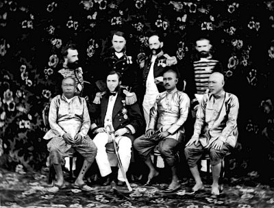 1868 - Dignitaries who joined King Mongkut to watch a total eclipse of the sun