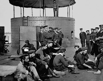 March 1862 - Sailors on the ironclad warship The Monitor