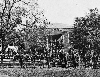 April 1865 - Union soldiers outside court house