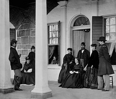 1864 - Union officers and ladies at a garrison house