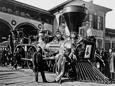 April 21, 1865 - Locomotive for Lincoln's funeral train