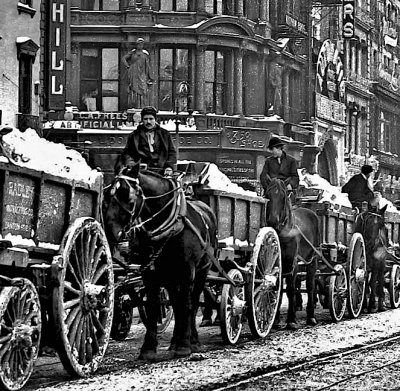 January 1908 - Wagons removing snow