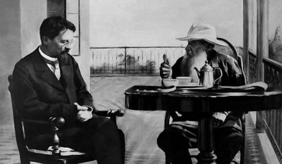 1901 - Anton Chekov and Leo Tolstoy